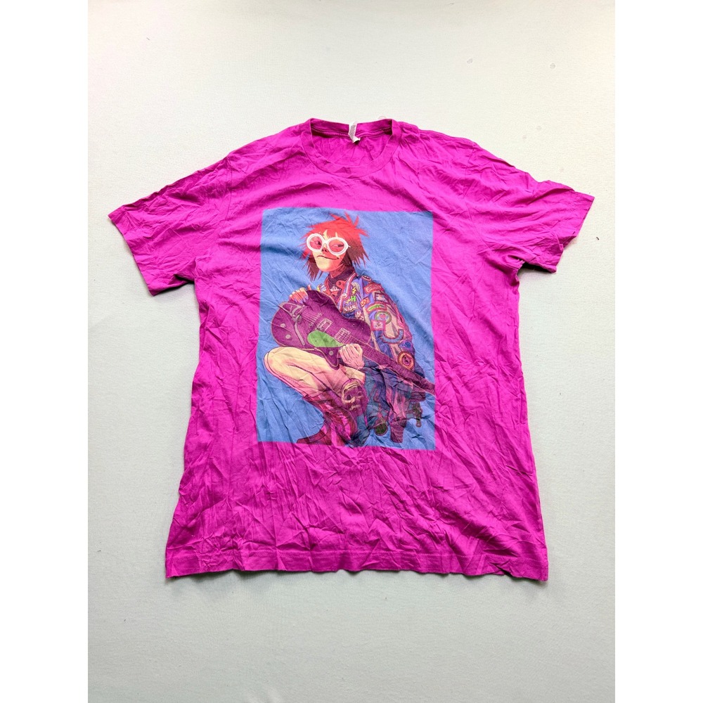 Gorillaz Noodle Graphic T-Shirt Mens Extra Large Pink Excellent Band Tee XL